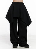 Asymmetric Layered Skirt Pants CN514