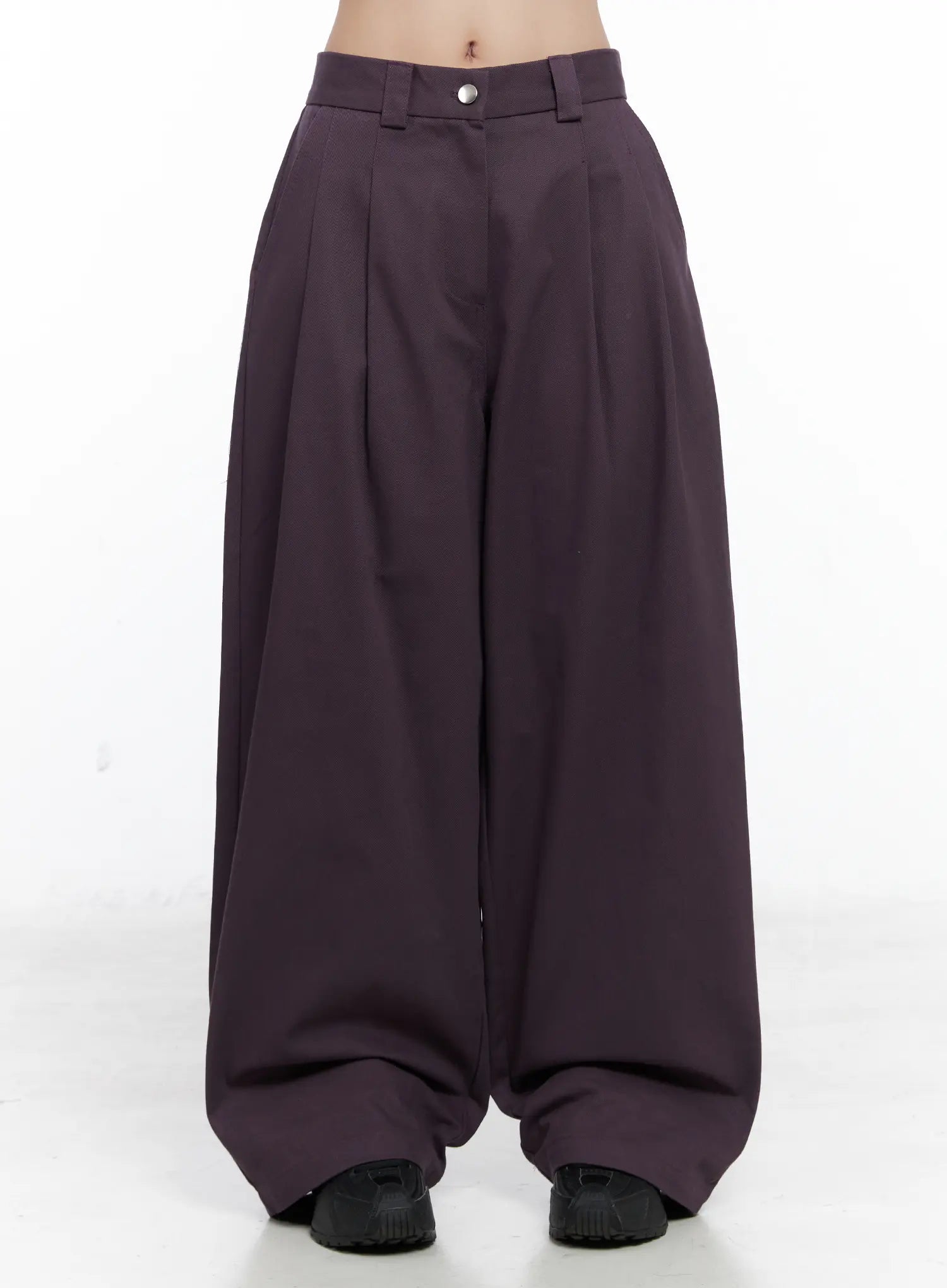 Oversized Pintuck Wide Cotton Pants CN514
