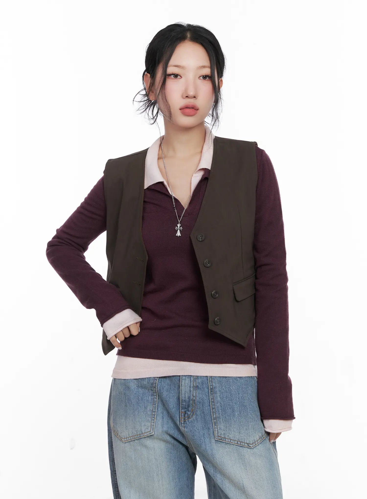 Classic Buttoned Reversible Vest CN514