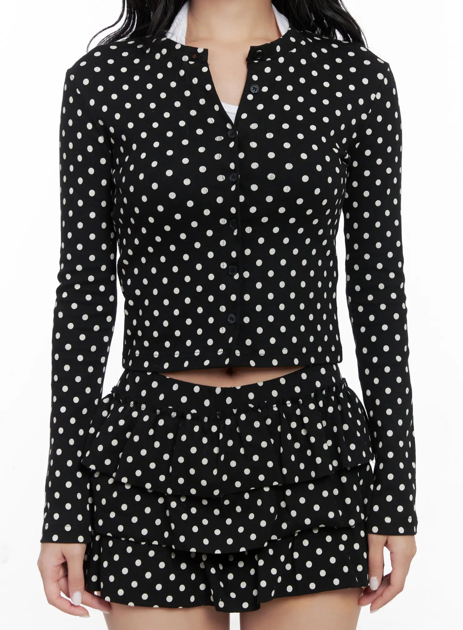 Polka Dot Crop Cardigan CN514