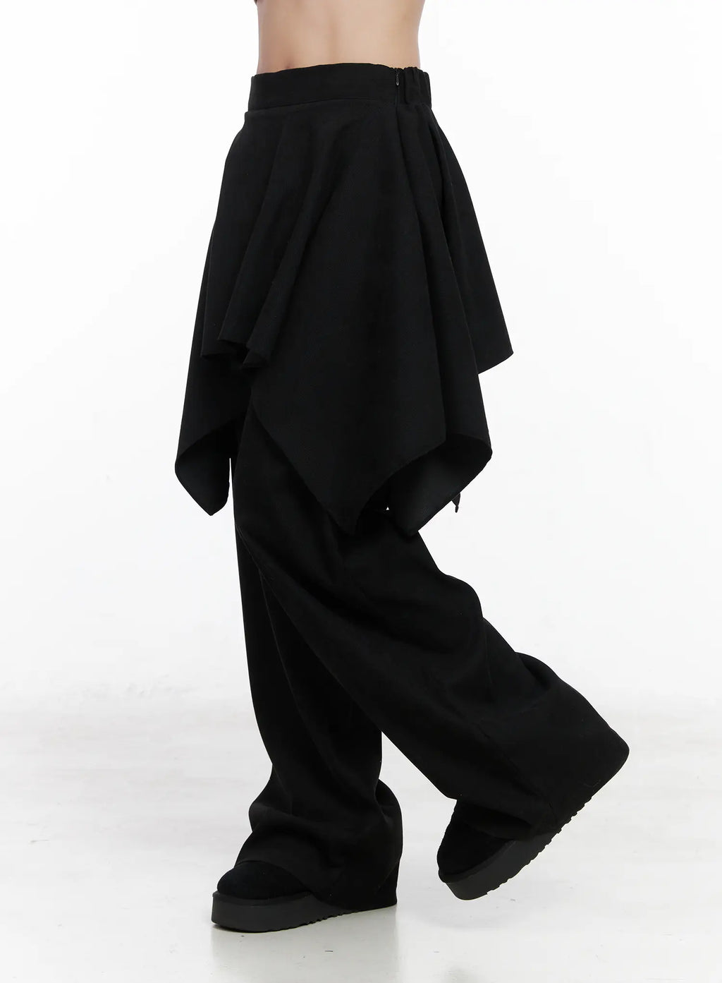 Asymmetric Layered Skirt Pants CN514