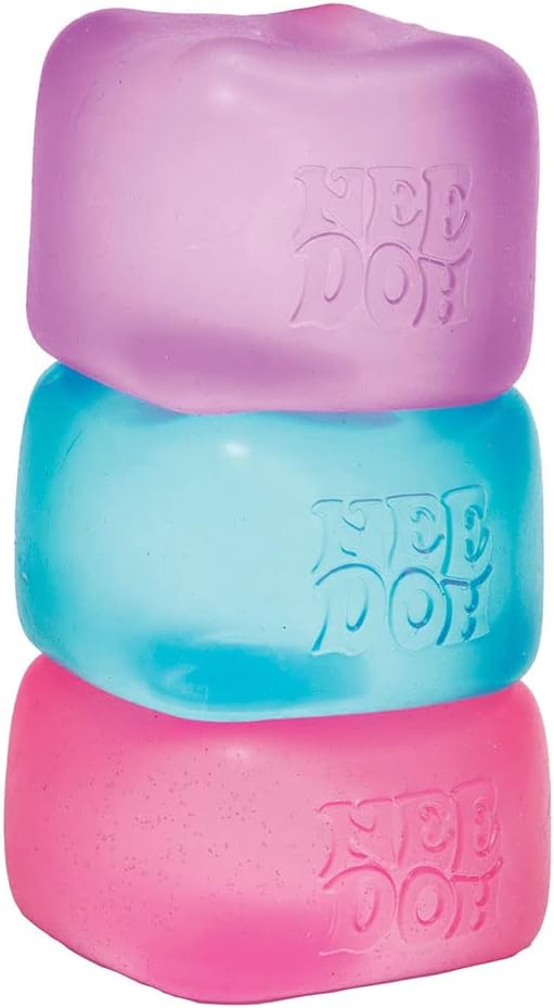 Schylling Needoh Nice Cube Sensory Toy with a Super Solid Squish - Colors May Vary 3 Pack