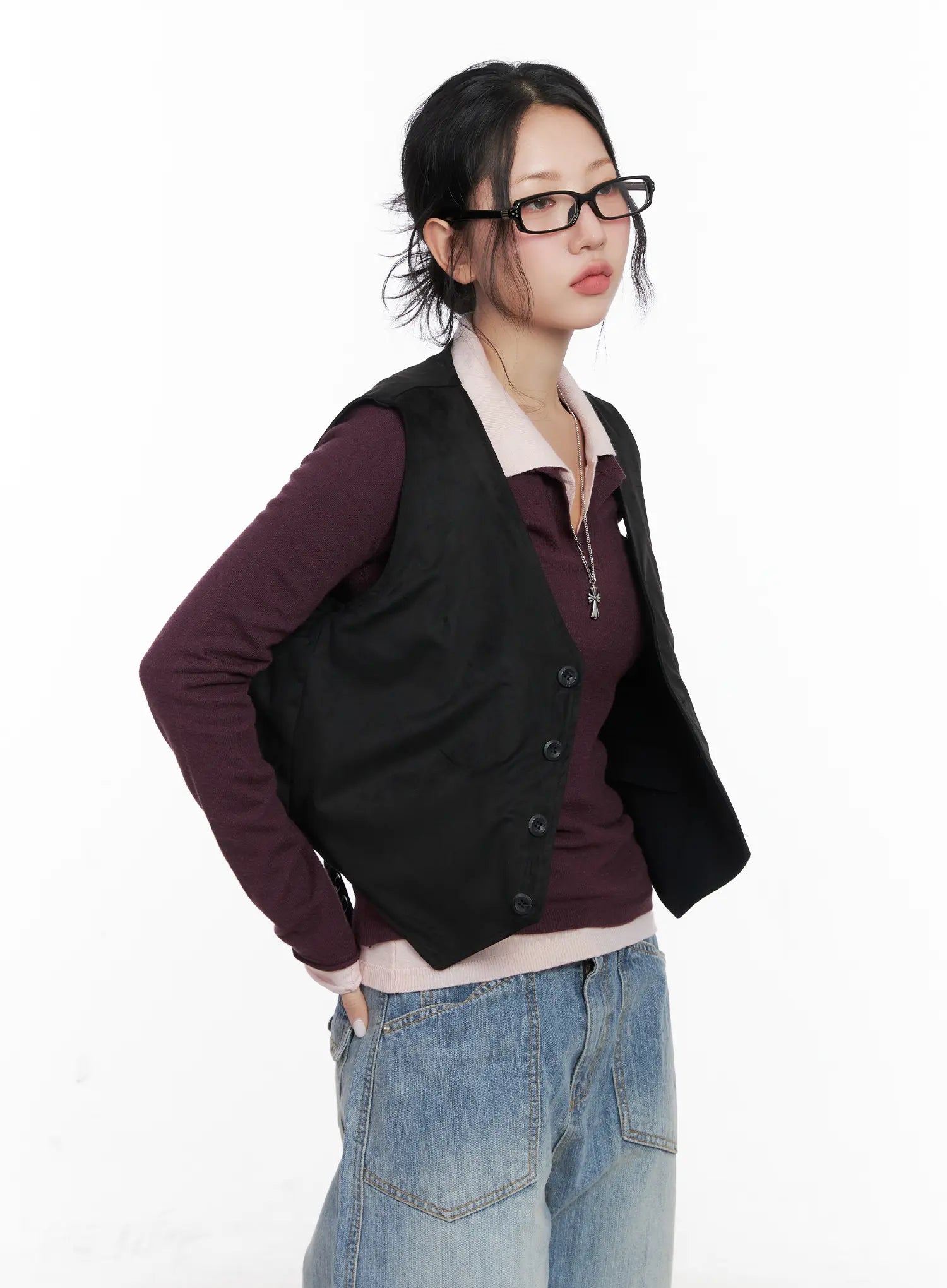 Classic Buttoned Reversible Vest CN514